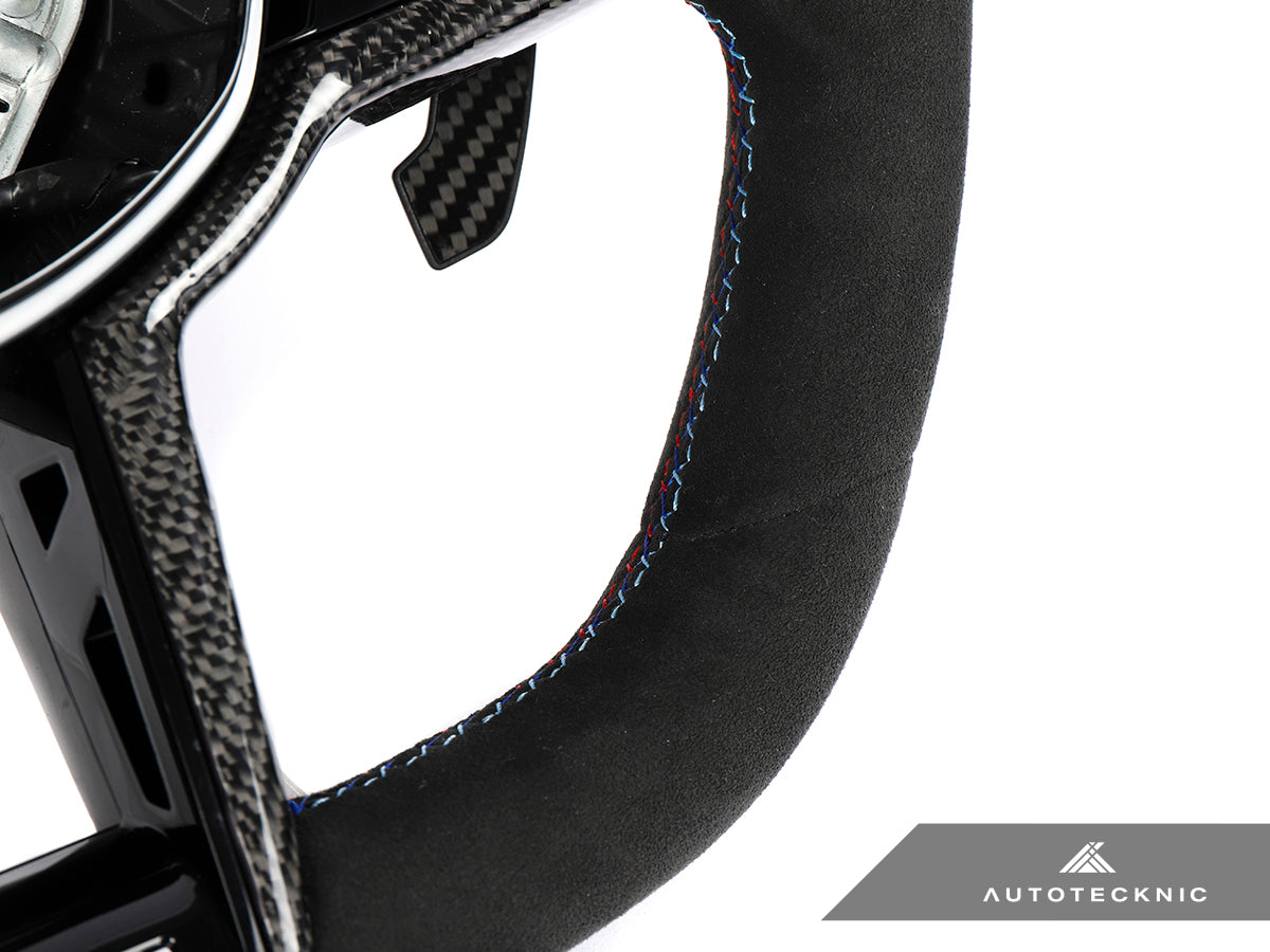 alcantara and m tri color stitching  for autotecknic g8x lci steering wheel