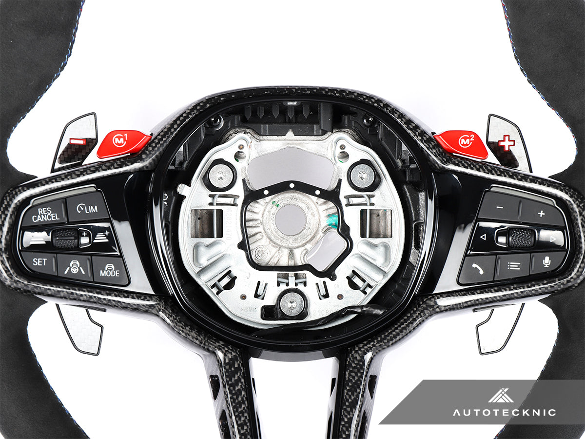 AutoTecknic G8X LCI Alcantara steering wheel carbon gloss trim