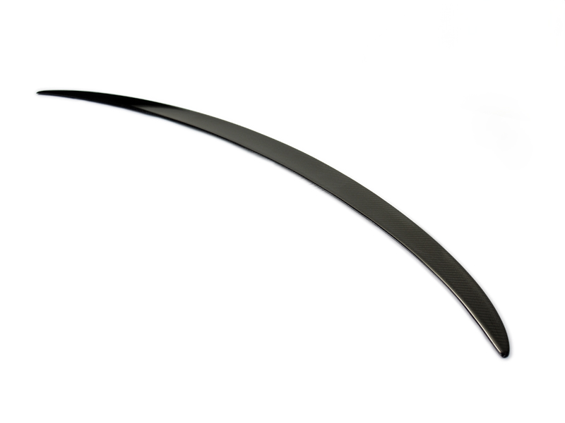 A black carbon fiber trunk lip spoiler designed for the F87 M2 and F22 2-Series.
