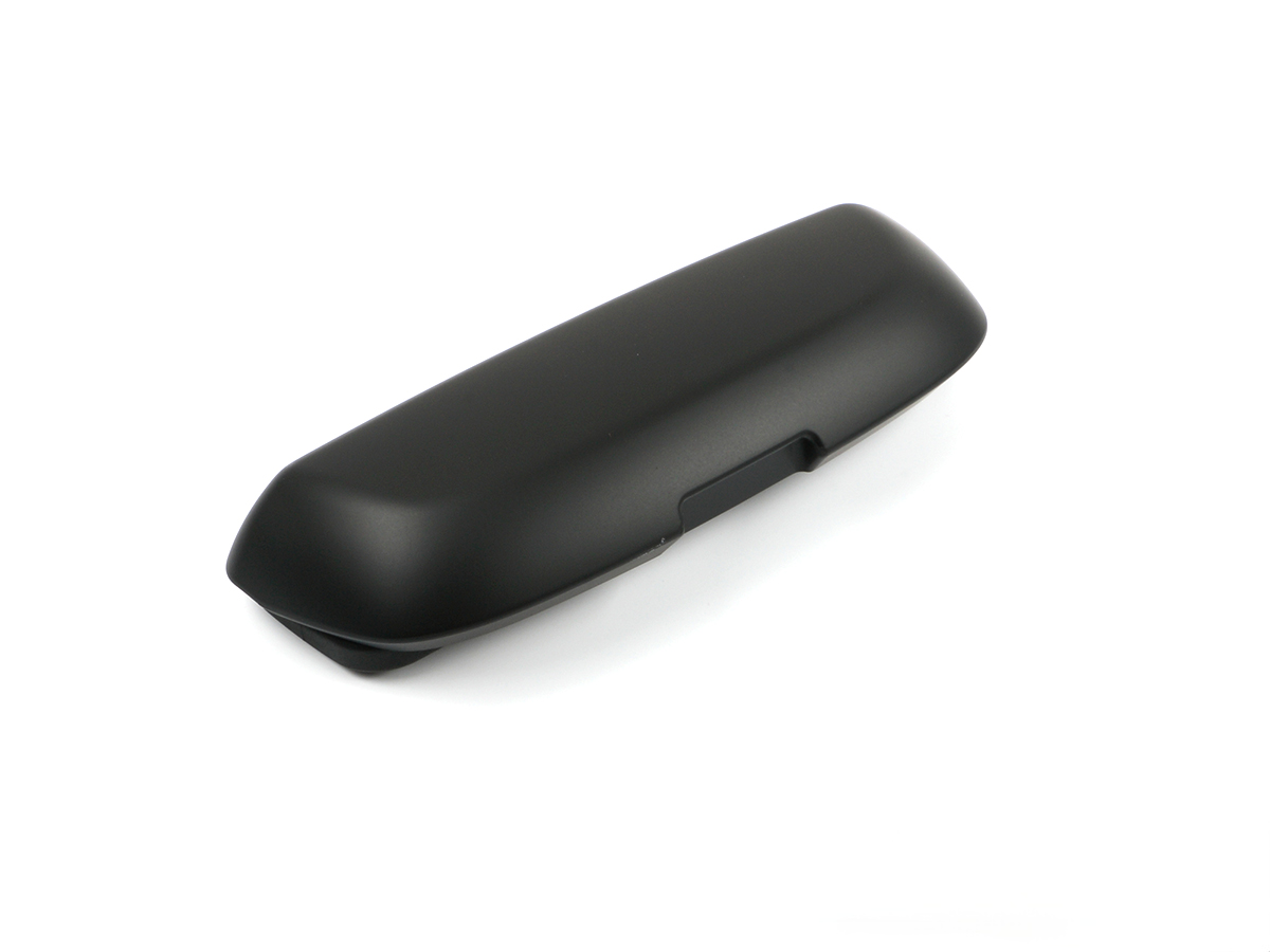 A black grab handle sunglasses case designed for BMW vehicles.