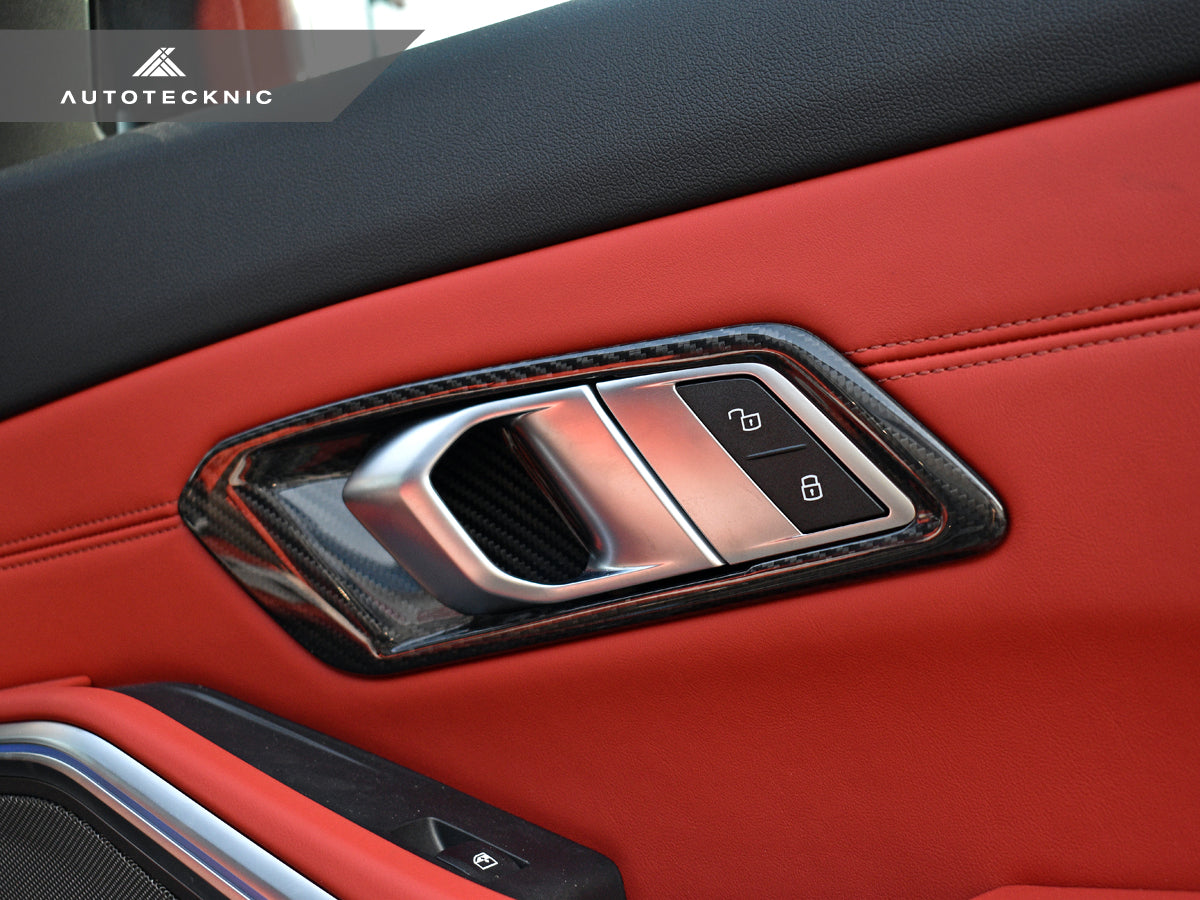 AutoTecknic Dry Carbon Interior Door Handle Trim Set - G20 3-Series